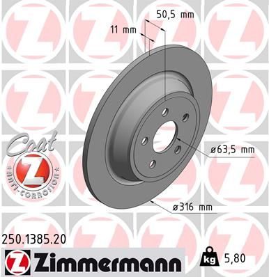 Гальмівний диск ZIMMERMANN 250138520 - zapix