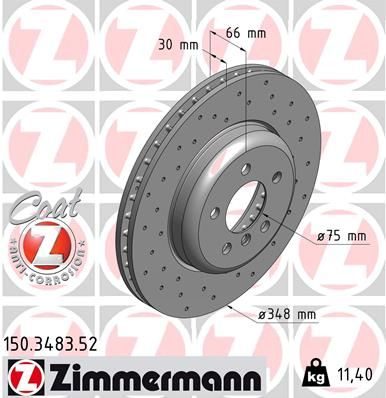 Гальмівний диск ZIMMERMANN 150348352 - zapix