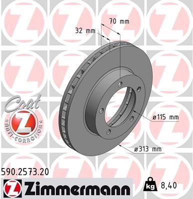 Гальмівний диск ZIMMERMANN 590257320 - zapix