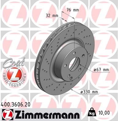 Гальмівний диск ZIMMERMANN 400360620 - zapix