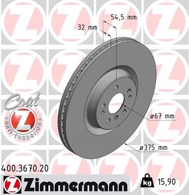 Гальмівний диск ZIMMERMANN 400367020 - zapix