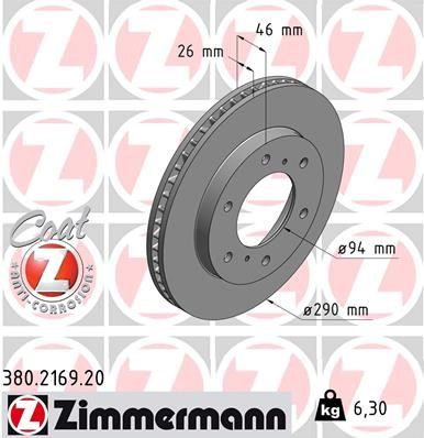 Гальмівний диск ZIMMERMANN 380216920 - zapix