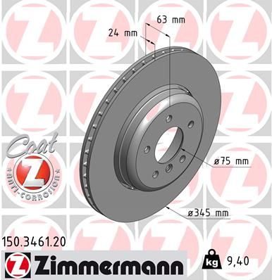 Гальмівний диск ZIMMERMANN 150346120 - zapix