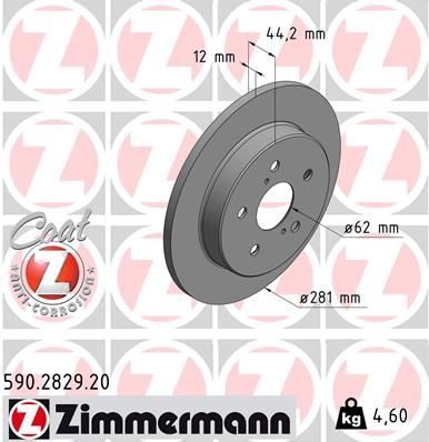 Гальмівний диск ZIMMERMANN 590282920 - zapix