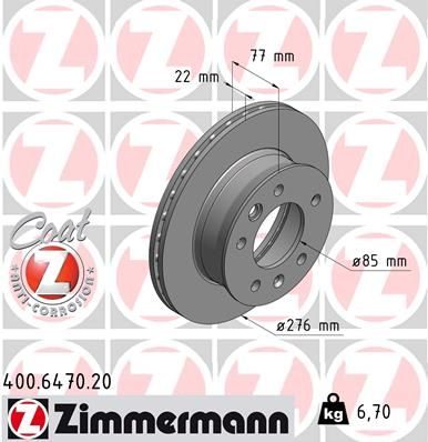 Гальмівний диск ZIMMERMANN 400647020 - zapix