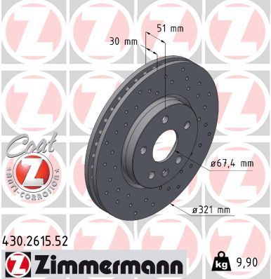 Гальмівний диск ZIMMERMANN 430261552 - zapix