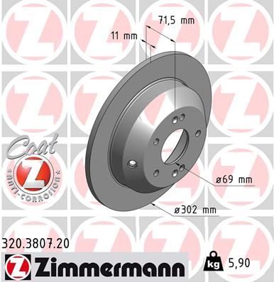 Гальмівний диск ZIMMERMANN 320380720 - zapix