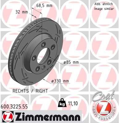 Гальмівний диск ZIMMERMANN 600322555 - zapix