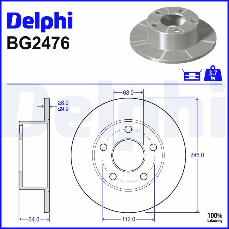 Тормозной диск DELPHI BG2746