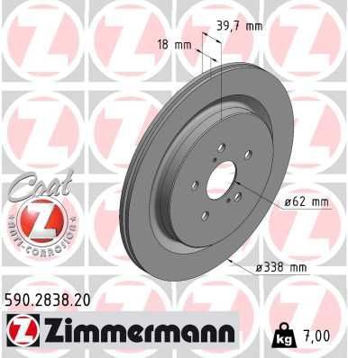 Гальмівний диск ZIMMERMANN 590283820 - zapix