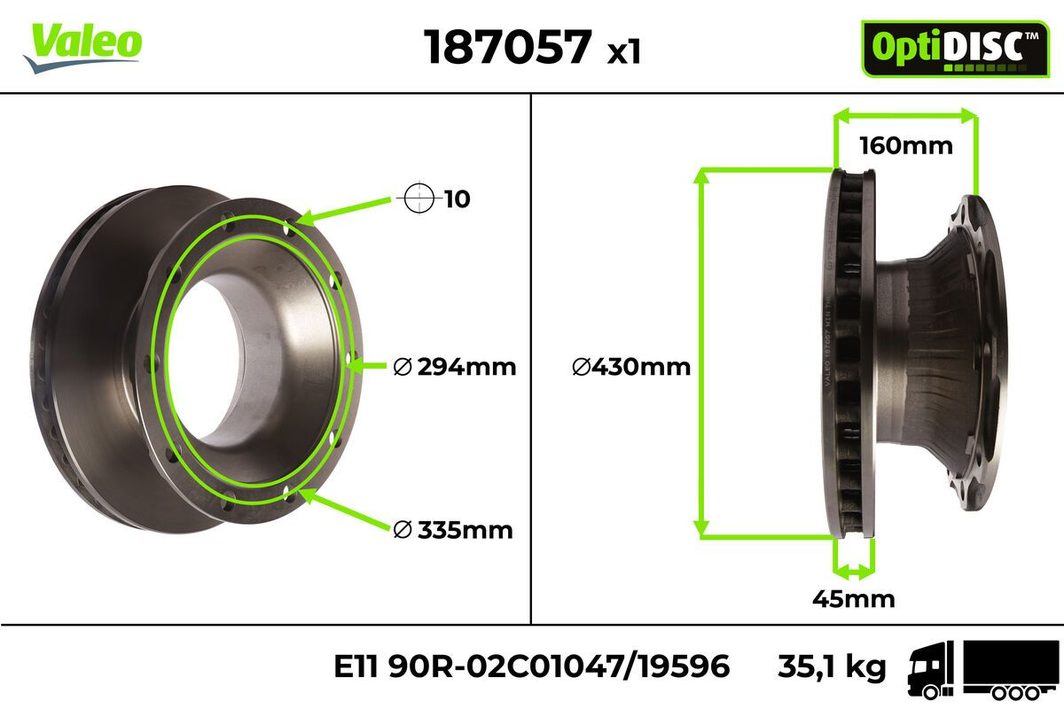Гальмівний диск VALEO 187057 - zapix