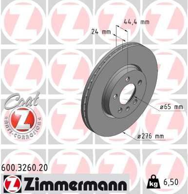 Гальмівний диск ZIMMERMANN 600326020 - zapix
