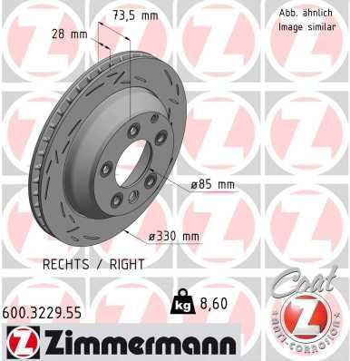 Гальмівний диск ZIMMERMANN 600322955 - zapix