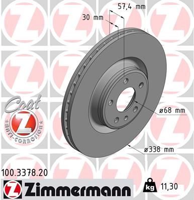Гальмівний диск ZIMMERMANN 100337820 - zapix