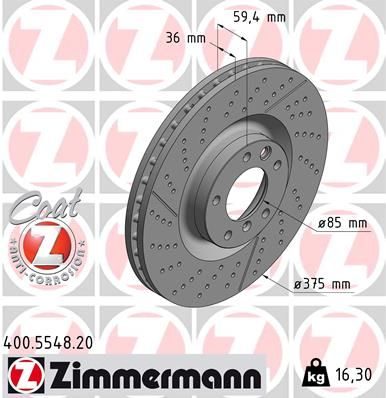 Гальмівний диск ZIMMERMANN 400554820 - zapix