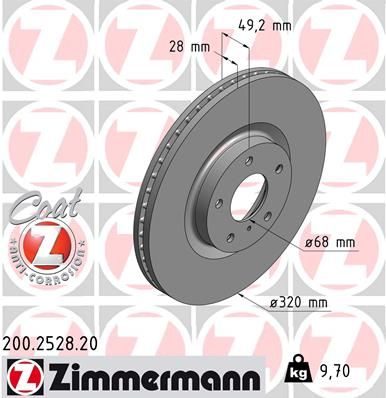 Гальмівний диск ZIMMERMANN 200252820 - zapix