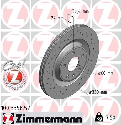 Гальмівний диск ZIMMERMANN 100335852 - zapix