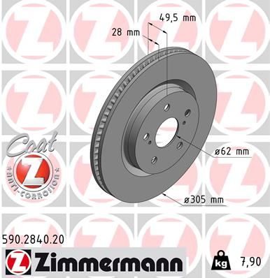 Гальмівний диск ZIMMERMANN 590284020 - zapix