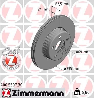 Гальмівний диск ZIMMERMANN 400550730 - zapix