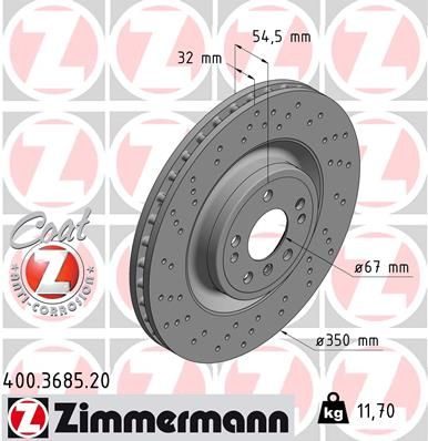 Гальмівний диск ZIMMERMANN 400368520 - zapix