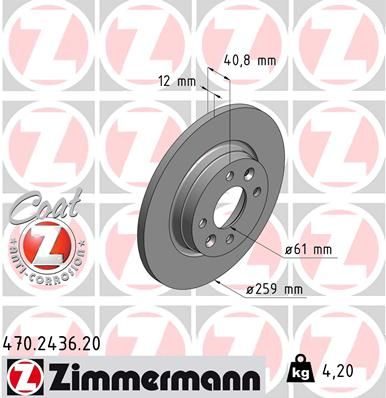 Гальмівний диск ZIMMERMANN 470243620 - zapix