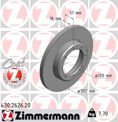 Гальмівний диск ZIMMERMANN 430262620 - zapix