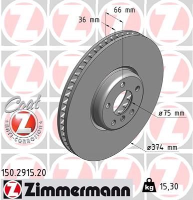 Гальмівний диск ZIMMERMANN 150291520 - zapix