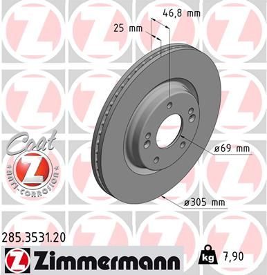Гальмівний диск ZIMMERMANN 285353120 - zapix
