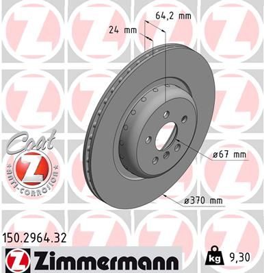 Гальмівний диск ZIMMERMANN 150296432 - zapix