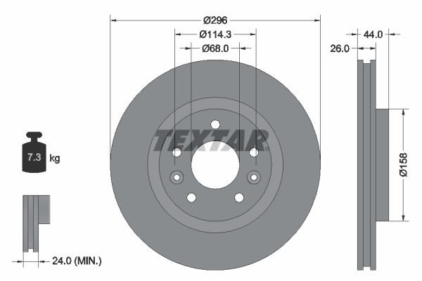 Гальмівний диск TEXTAR 92274203 - zapix