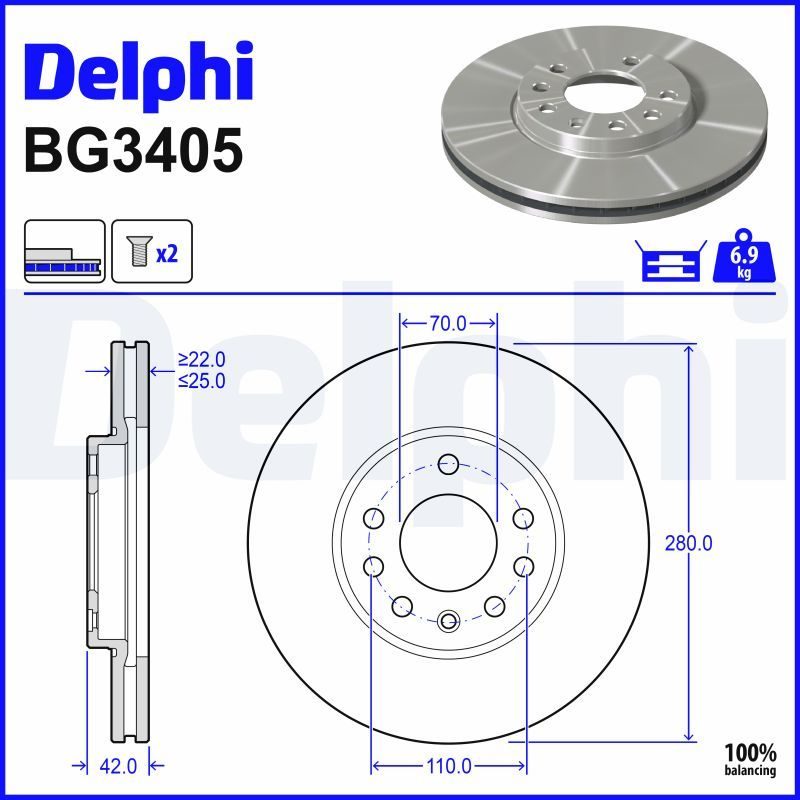 Гальмівний диск DELPHI BG3405
