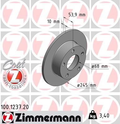 Гальмівний диск ZIMMERMANN 100123720 - zapix