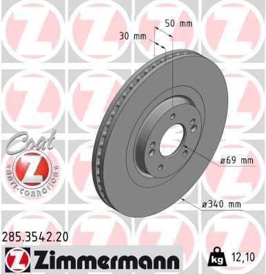 Гальмівний диск ZIMMERMANN 285354220 - zapix