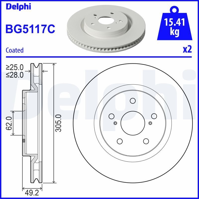 Гальмівний диск DELPHI BG5117C - zapix
