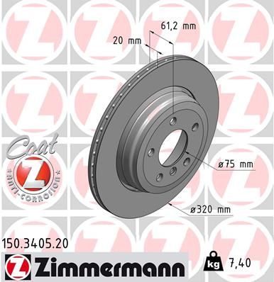 Гальмівний диск ZIMMERMANN 150340520 - zapix