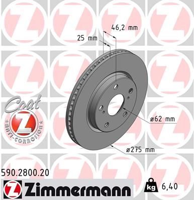 Гальмівний диск ZIMMERMANN 590280020 - zapix