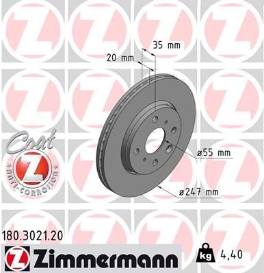Гальмівний диск ZIMMERMANN 180302120 - zapix