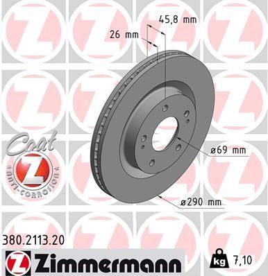 Гальмівний диск ZIMMERMANN 380211320 - zapix