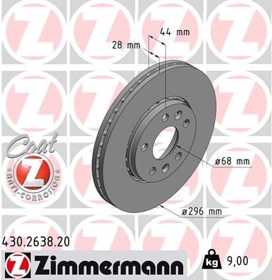 Гальмівний диск ZIMMERMANN 430263820 - zapix