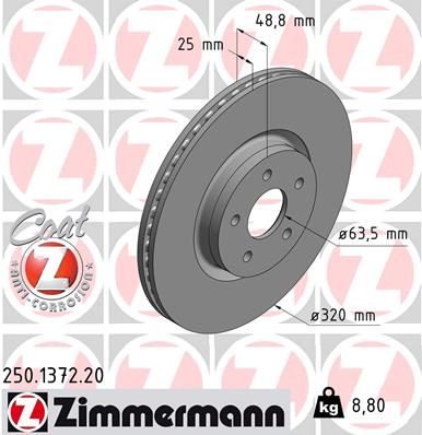 Гальмівний диск ZIMMERMANN 250137220 - zapix