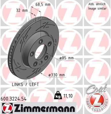 Гальмівний диск ZIMMERMANN 600322454 - zapix