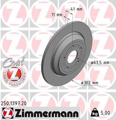 Гальмівний диск ZIMMERMANN 250139720 - zapix