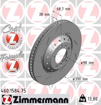 Гальмівний диск ZIMMERMANN 460158475 - zapix