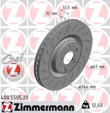 Гальмівний диск ZIMMERMANN 400550520 - zapix