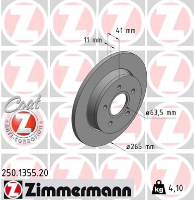 Гальмівний диск ZIMMERMANN 250135520 - zapix