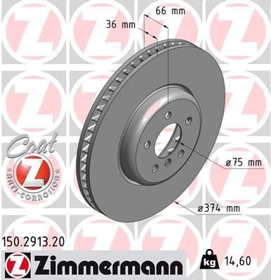 Гальмівний диск ZIMMERMANN 150291320 - zapix