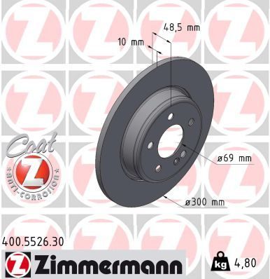 Гальмівний диск ZIMMERMANN 400552630 - zapix
