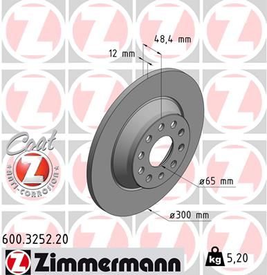 Гальмівний диск ZIMMERMANN 600325220 - zapix