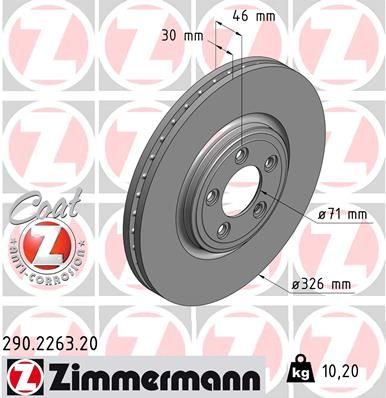 Гальмівний диск ZIMMERMANN 290226320 - zapix