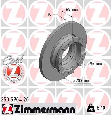Гальмівний диск ZIMMERMANN 250570420 - zapix